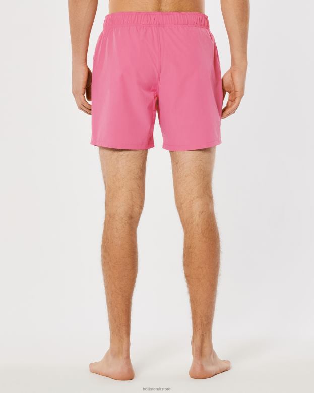 Bottoms Hollister Men Guard Swim Trunks 5\\ 488201110 Pink
